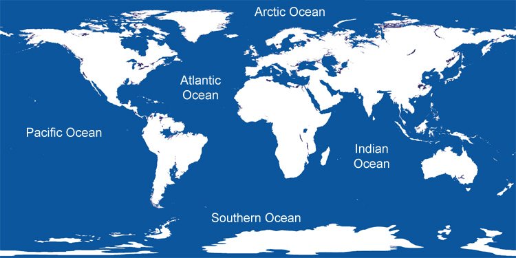 5 Major Oceans in the World