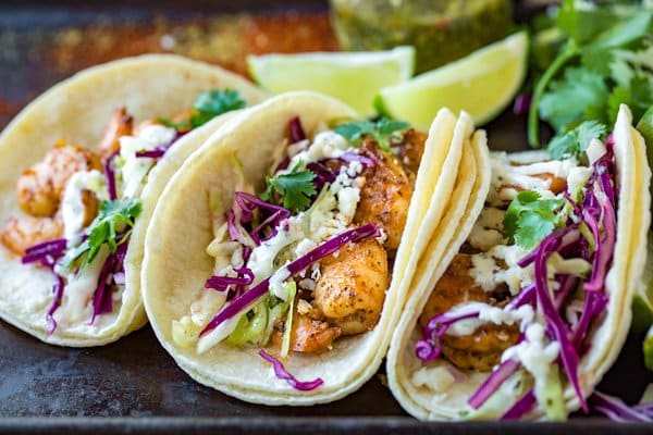 Assemble the Shrimp Tacos with Slaw