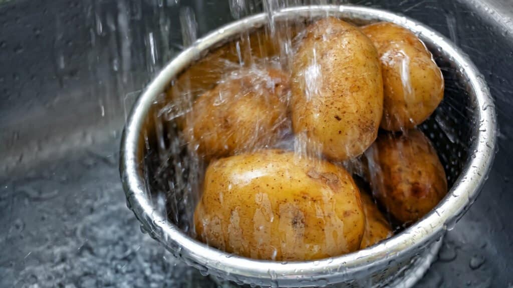 Begin with Washing Your Potato