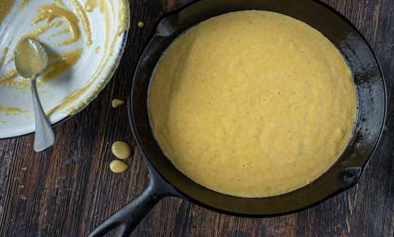 Pour the Batter onto the Skillet and Bake