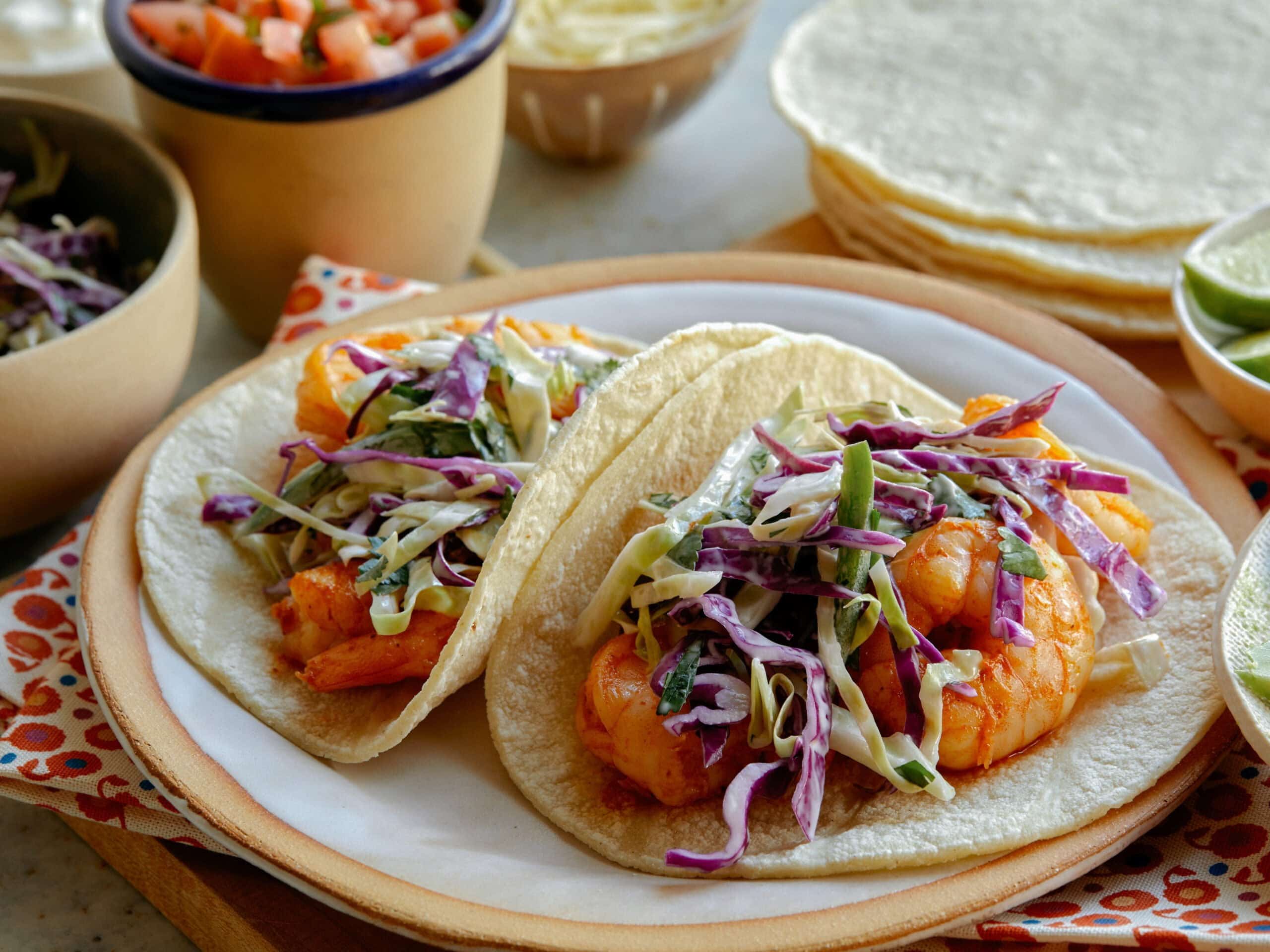 The Perfect 20 Minutes Shrimp Tacos with Slaw