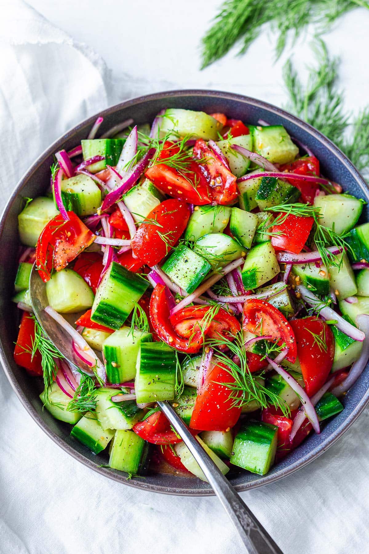 Serving Pattern for the Tomato Cucumber Salad