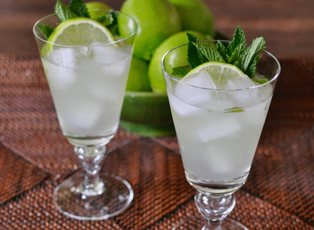 Mint, Lime, and Ginger Sparkler