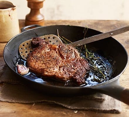 Pan-Searing Ribeye Steaks