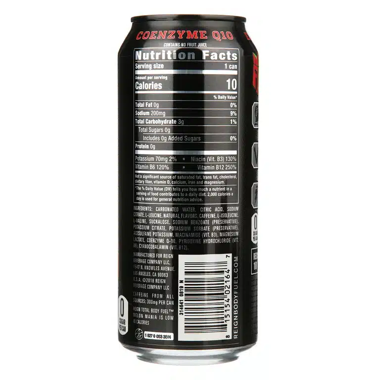 Reign Energy Drink in the Context of a Healthy Diet