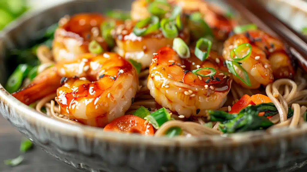 Teriyaki Shrimp Soba Noodle Bowl