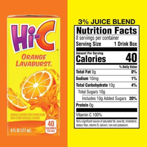 Ingredients and Nutritional Information of Hi-C