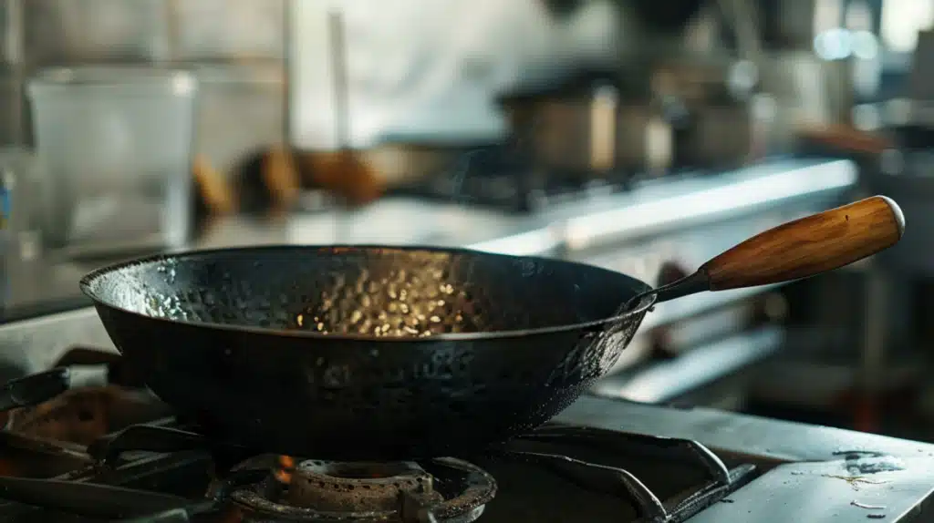 Preparation for Seasoning a Wok