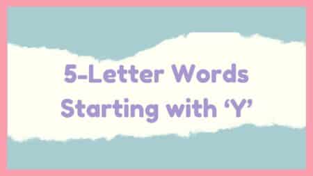 Letter words that starts with Y