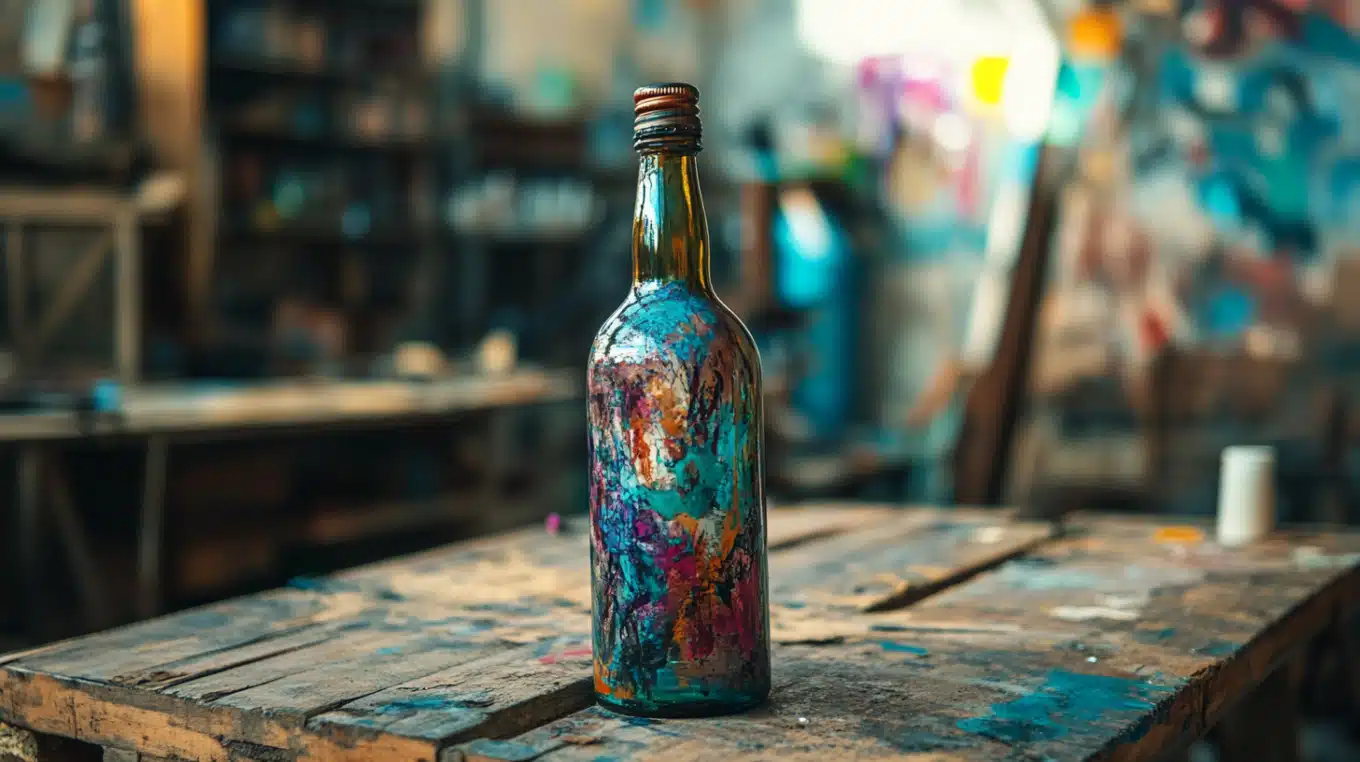 easy glass bottle painting