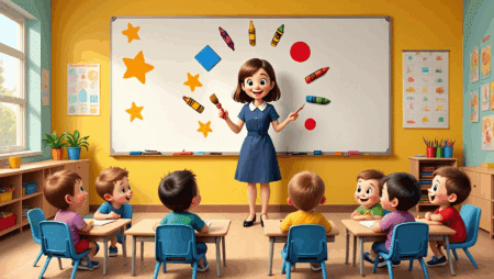 kindergarten teacher drawing