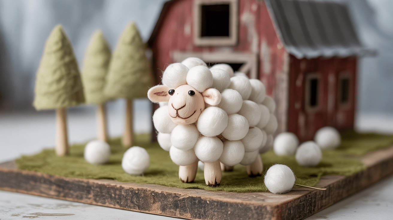 Cotton_Ball_Sheep_on_a_Farm_Scene