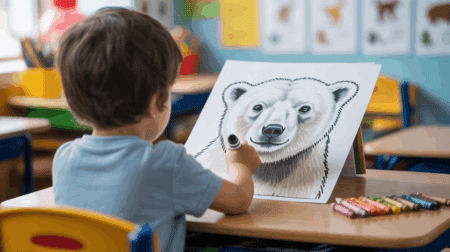 Polar Bear Directed Drawing for Kids: Easy Art Activity