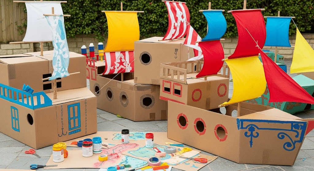 Cardboard Pirate Ships