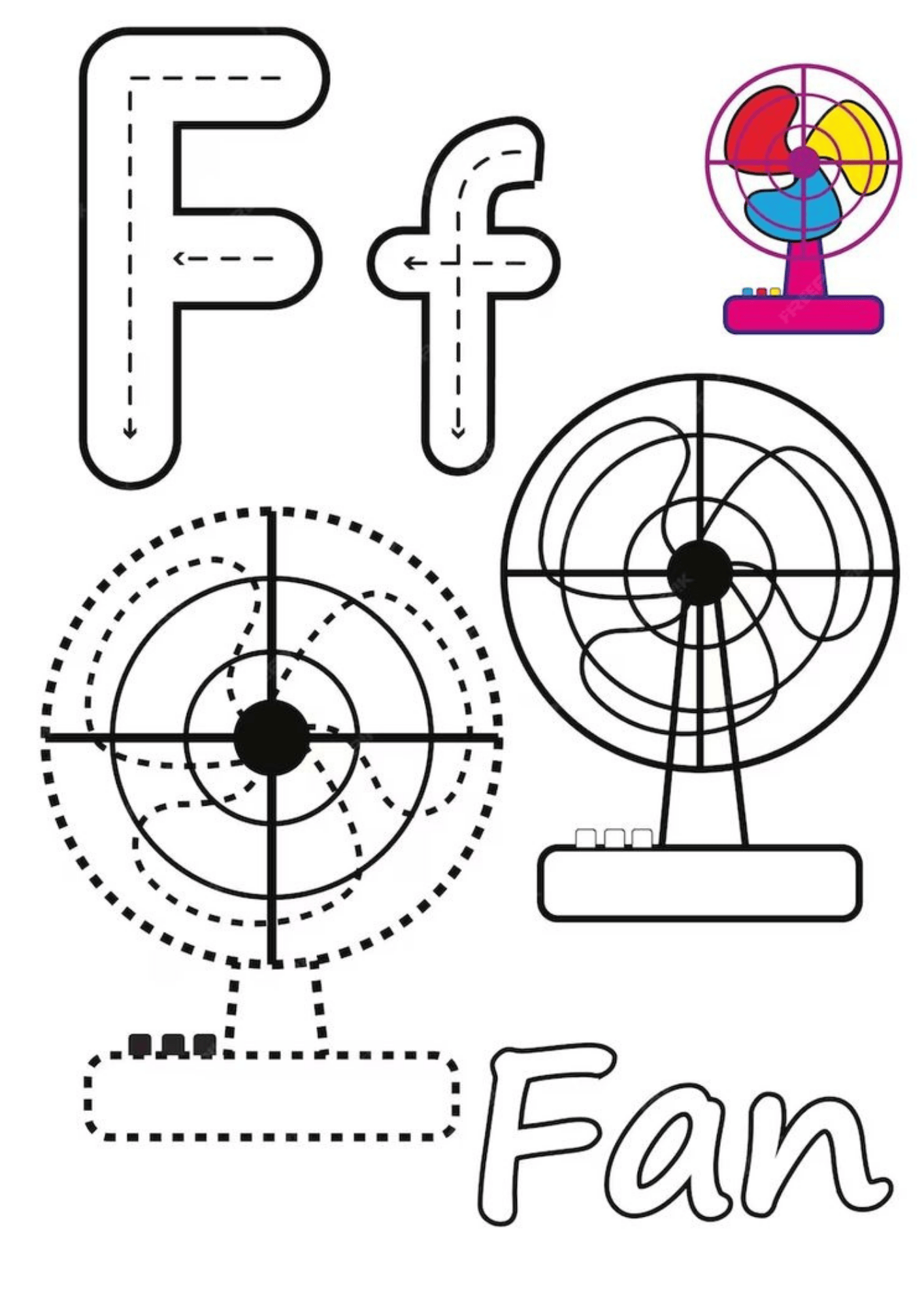 Letter_F_Coloring_Page_Fan_Theme